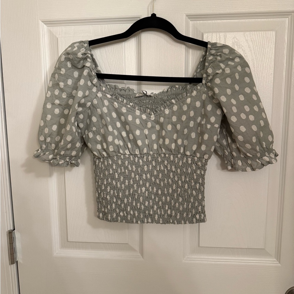 Polka Dot Puff Sleeve Top by Abercrombie & Fitch